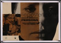 7a0347 PERSONA linen brown Italian 18x27 pbusta 1966 Liv Ullmann & Bibi Andersson, Bergman classic!