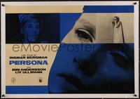 7a0348 PERSONA linen blue Italian 18x27 pbusta 1966 Liv Ullmann & Bibi Andersson, Bergman classic!