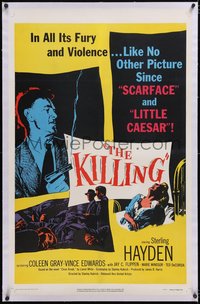 7a0674 KILLING linen 1sh 1956 Stanley Kubrick, screenplay by Jim Thompson, classic film noir caper!