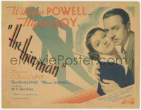 7a0071 THIN MAN TC 1934 close up of William Powell holding Myrna Loy, plus cool shadow art, rare!