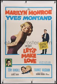 7a0683 LET'S MAKE LOVE linen 1sh 1960 great images of super sexy Marilyn Monroe & Yves Montand!