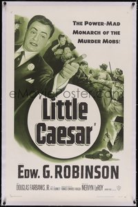 7a0685 LITTLE CAESAR linen 1sh R1954 Edward G. Robinson as the power-mad monarch of the murder mobs!