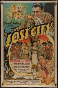 7a0691 LOST CITY linen 1sh 1935 ultra rare feature version release, cool art of Boyd & natives!