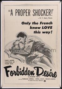 7a0696 LOVERS' NET linen 1sh 1957 only the French know LOVE this way, Forbidden Desire, rare!