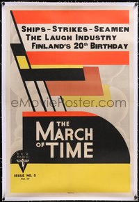 7a0706 MARCH OF TIME VOLUME 4 ISSUE 5 linen 1sh 1938 Laugh Industry, Ships & Strikes, RKO newsreel!