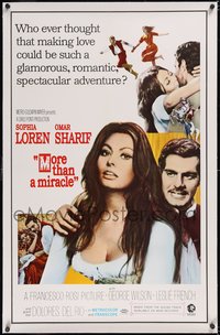 7a0716 MORE THAN A MIRACLE linen 1sh 1967 four great images of sexy Sophia Loren & Omar Sharif!