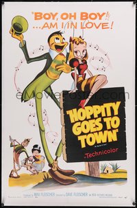 7a0718 MR. BUG GOES TO TOWN linen 1sh R1959 Dave Fleischer full-length musical cartoon, Hoppity!
