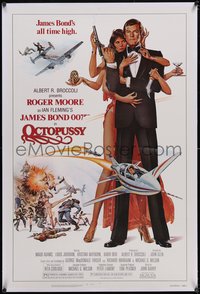 7a0736 OCTOPUSSY linen 1sh 1983 Goozee art of sexy Maud Adams & Roger Moore as James Bond 007!