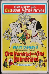 7a0740 ONE HUNDRED & ONE DALMATIANS linen 1sh 1961 most classic Walt Disney canine family cartoon!