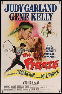 7a0184 PIRATE 1sh 1948 great artwork of Judy Garland & Gene Kelly dancing and romancing!