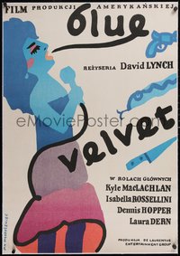 7a0356 BLUE VELVET linen Polish 27x39 1987 directed by David Lynch, different Mlodozeniec artwork!