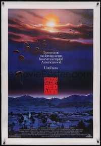 7a0764 RED DAWN linen 1sh 1984 John Alvin art, Swayze, Howell, Sheen, Grey, directed by John Milius!