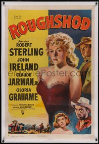 7a0775 ROUGHSHOD linen 1sh 1949 art of super sleazy Gloria Grahame, who isn't good enough to marry!