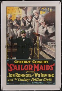 7a0777 SAILOR MAIDS linen 1sh 1924 Joe Bonner & William Irving w/ Century Follies Girls, ultra rare!