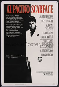 7a0779 SCARFACE linen 1sh 1983 Al Pacino as Tony Montana, Brian De Palma, Oliver Stone classic!