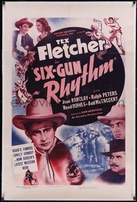 7a0792 SIX-GUN RHYTHM linen 1sh 1939 Radio's Famous Lonely Cowboy Tex Fletcher is the latest hero!
