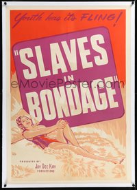 7a0793 SLAVES IN BONDAGE linen 1sh 1937 art of sexy Lona Andre, youth has its FLING, ultra rare!