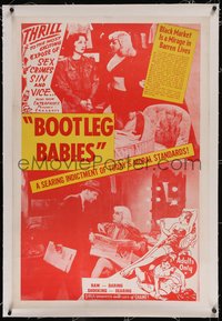 7a0799 SOULS IN PAWN linen 1sh R1950s indictment of today's moral standards, Bootleg Babies, rare!