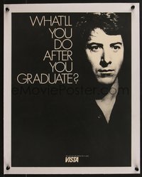 7a0416 GRADUATE linen 14x18 special poster 1968 will Dustin Hoffman do plastics or Vista recruiting!