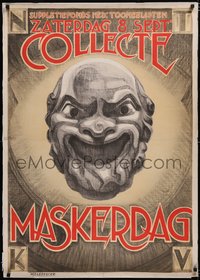 7a0146 MASKERDAG 30x42 Dutch special poster 1920s Mask Day, donate to performers, ultra rare!