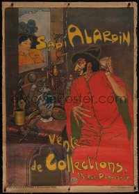 7a0274 SADI ALARDIN linen 35x49 Belgian advertising poster 1900s Jewish antique dealer, ultra rare!