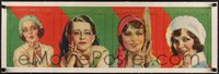7a0425 TALKING MOVIE STAR linen 10x32 special poster 1930s art of Wray, Shearer & more, ultra rare!