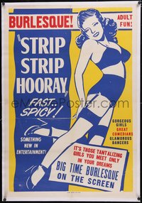 7a0809 STRIP STRIP HOORAY linen 1sh 1950s it's those tantalizing girls you meet only in your dreams!