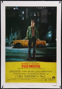 7a0816 TAXI DRIVER linen 1sh 1976 classic Peellaert art of Robert De Niro, directed by Martin Scorsese