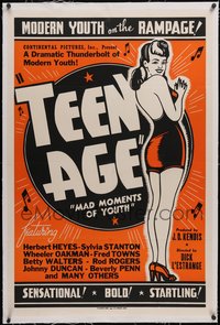 7a0818 TEEN AGE linen Woolever Press 1sh 1944 juvenile delinquency facts, modern youth on the rampage!