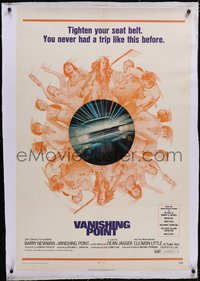 7a0844 VANISHING POINT linen 1sh 1971 car chase cult classic, you never had a trip like this before!