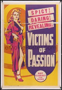 7a0847 VICTIMS OF PASSION linen 1sh 1937 spicy, daring & revealing, sexy full-length art, rare!