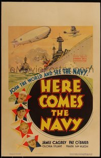 7a0129 HERE COMES THE NAVY WC 1934 James Cagney, Pat O'Brien, Gloria Stuart, Frank McHugh, rare!