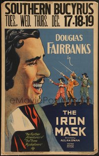 7a0130 IRON MASK WC 1929 great art of Douglas Fairbanks Sr. & The Three Musketeers, ultra rare!