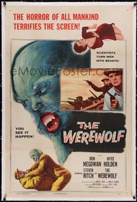 7a0854 WEREWOLF linen 1sh 1956 great wolf-man horror images, it happens before your horrified eyes!