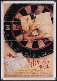 7a0862 WITHNAIL & I linen 1sh 1987 Bruce Robinson black comedy, great Ralph Steadman dart board art!