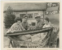 7a0084 SUNRISE candid 8x10 still 1927 F.W. Murnau, Gaynor, O'Brien & Livingston sitting in wagon!