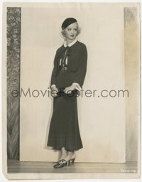 7b1433 3 ON A MATCH candid 7.75x10 still 1932 Bette Davis modeling a street ensemble for autumn!