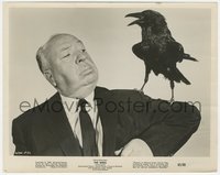 7b1437 BIRDS 8x10 still 1963 great close up image of director Alfred Hitchcock w/bird on shoulder!