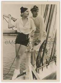 7b1361 CAROLE LOMBARD/GARY COOPER French 5x7 news photo 1930s cruising the Pacific on his yacht!