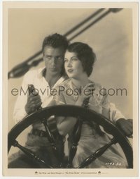 7b1426 FIRST KISS 8x10 still 1928 c/u of young Gary Cooper & beautiful Fay Wray at ship's wheel!