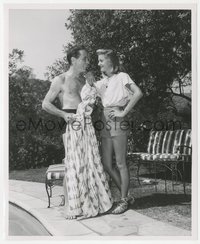 7b1412 HUMPHREY BOGART/LAUREN BACALL 8.25x10 still 1947 he's barechested with her by pool by Richee!