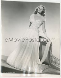 7b1455 RITA HAYWORTH 7.5x9.5 still 1947 full-length in beautiful gown by Coburn, Down to Earth!