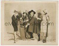 7b1498 THELMA TODD/LORETTA YOUNG 8x10 still 1928 w/ Dawson & Jack Ford carving Thanksgiving turkey!