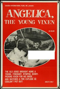 7b0309 ANGELICA THE YOUNG VIXEN 1sh 1973 Lou d'Jena, Dixie Donovan, a young, wild nympho, rare!