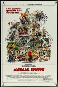 7b0310 ANIMAL HOUSE style B 1sh 1978 John Belushi, John Landis classic, art by Rick Meyerowitz!