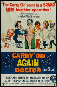 7b0262 CARRY ON AGAIN DOCTOR Aust 1sh 1974 Sidney James, sexy completely different art, ultra rare!