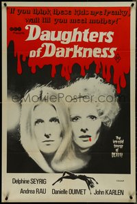 7b0264 DAUGHTERS OF DARKNESS Aust 1sh 1973 sexy vampires Delphine Seyrig & Andrea Rau, ultra rare!