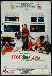 7b0268 HOME ALONE Aust 1sh 1990 Macaulay Culkin w/ Pesci & Stern at trapped windows, ultra rare!