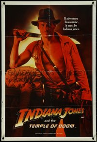 7b0269 INDIANA JONES & THE TEMPLE OF DOOM teaser Aust 1sh 1984 adventure is Harrison Ford's name!