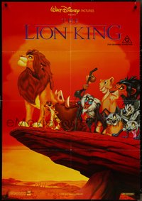 7b0273 LION KING Aust 1sh 1994 Disney Africa cartoon, Simba on Pride Rock with cast!